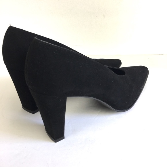 NEW Stuart Weitzman Black Suede Pumps Size 7.5 B - Picture 6 of 11